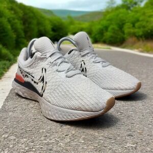 Nike React Infinity Run Flyknit 3 Women's Size 8.5 White Leopard DZ5215-001
